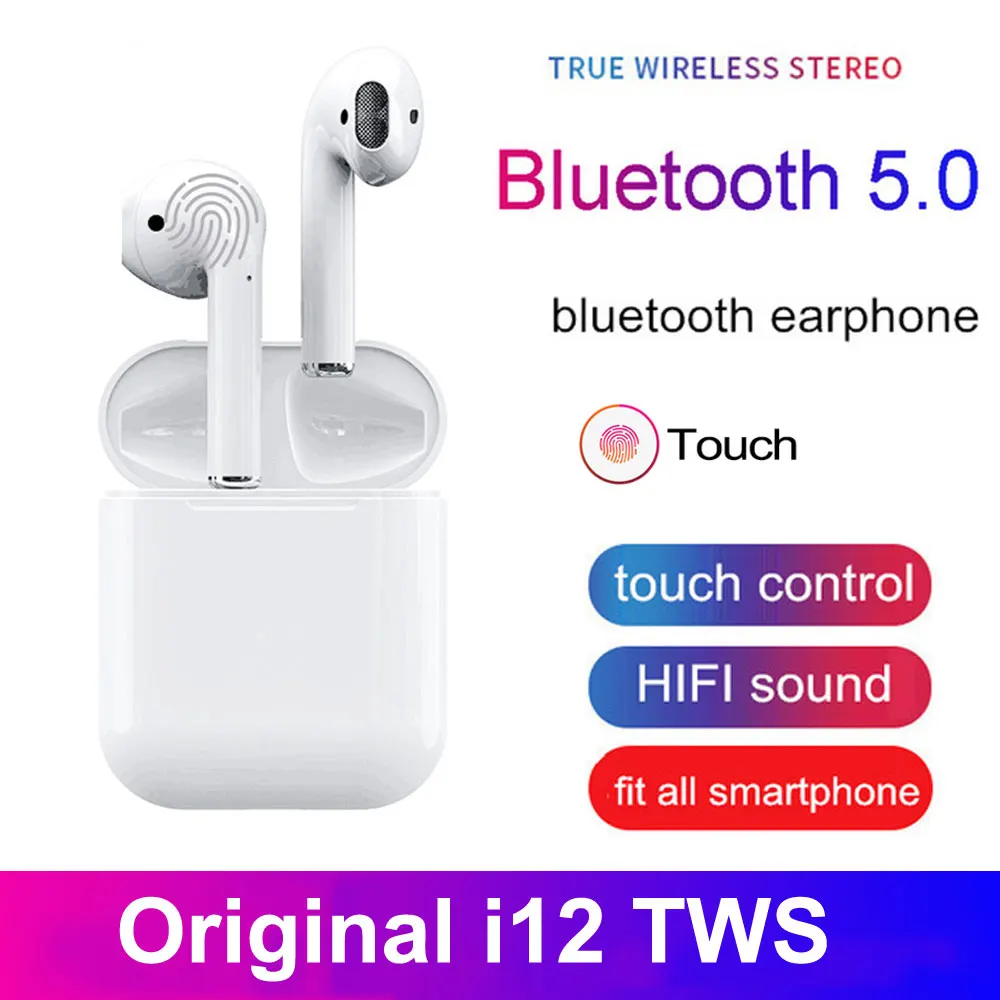 

Mini i12 TWS kulaklik Bluetooth 5.0 Stereo Headphones Wireles Earphone Touch Control Earbuds for apple air pods Xiaomi Samsung