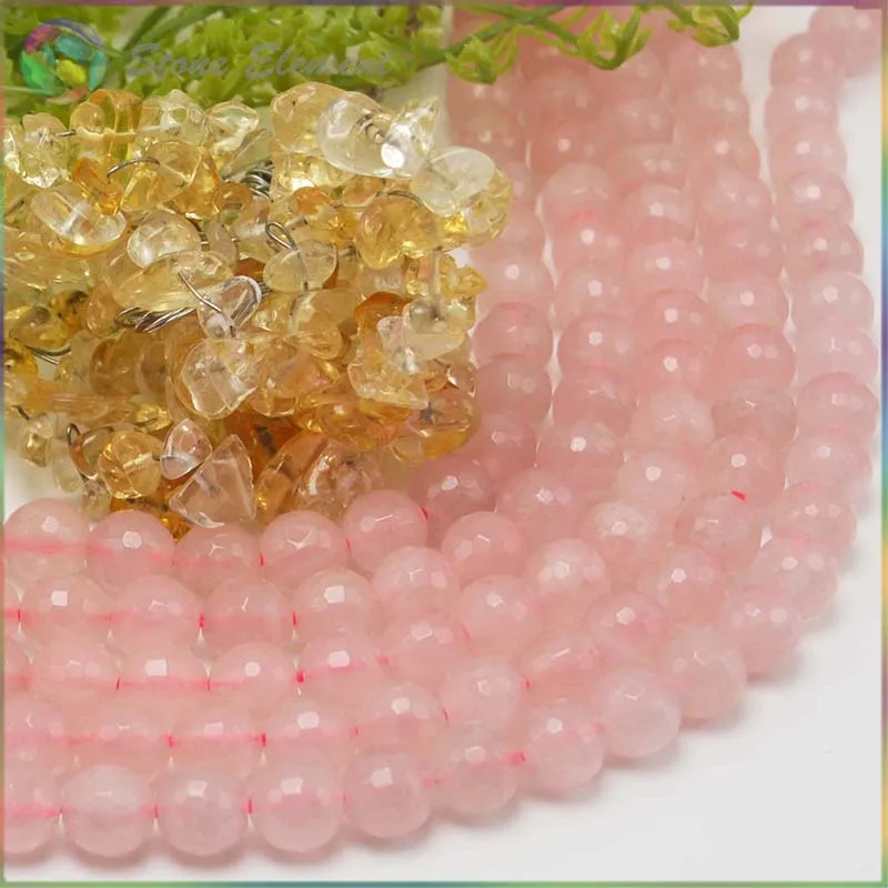 

Natural Rose Quartz Faceted Loose Round Beads 8mm 5 Strands / Lot