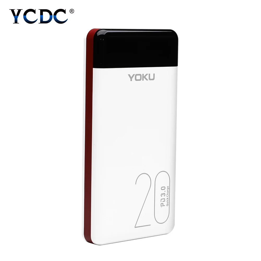 

100% New Original Quick Charge 3.0+Type C PD Power Bank External Battery Phone Charger 20000mAh with Dual USB Output for Phone