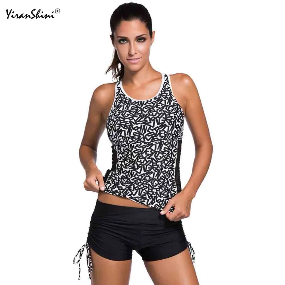

YIRANSHINI Plus Size Women Bikini Sets Swimsuits Summer New Style O Neck Swimwear Printing Two-pieces Female Beach Bathing Suit