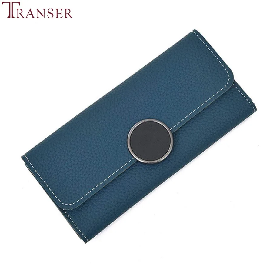 

Transer Women Simple Generous Fashion Pure color Ring Holding Long Wallet Coin Purse Card Holders Handbag w1730