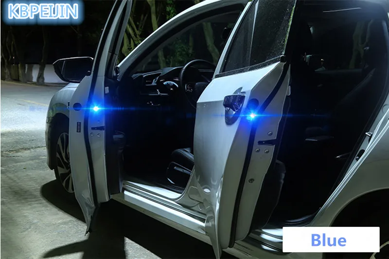 2 шт. беспроводной светодиодный сигнальный светильник для двери автомобиля, сигнальный светильник для Vw polo tiguan golf 7 4 6 passat b6 b5 b7 t5 аксессуары - Название цвета: Синий