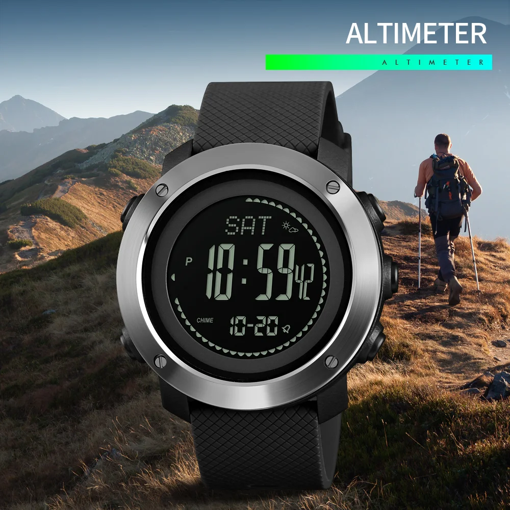 Skmei Rel gio Digital Masculino Com Alt metro 1418 Rel gio Digital Com