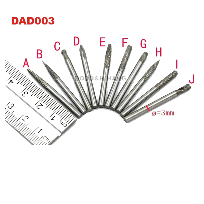 10 шт./20 штук Ротари файла Электрический шлифования вольфрамовой стали фреза файл HAD002 HAD003