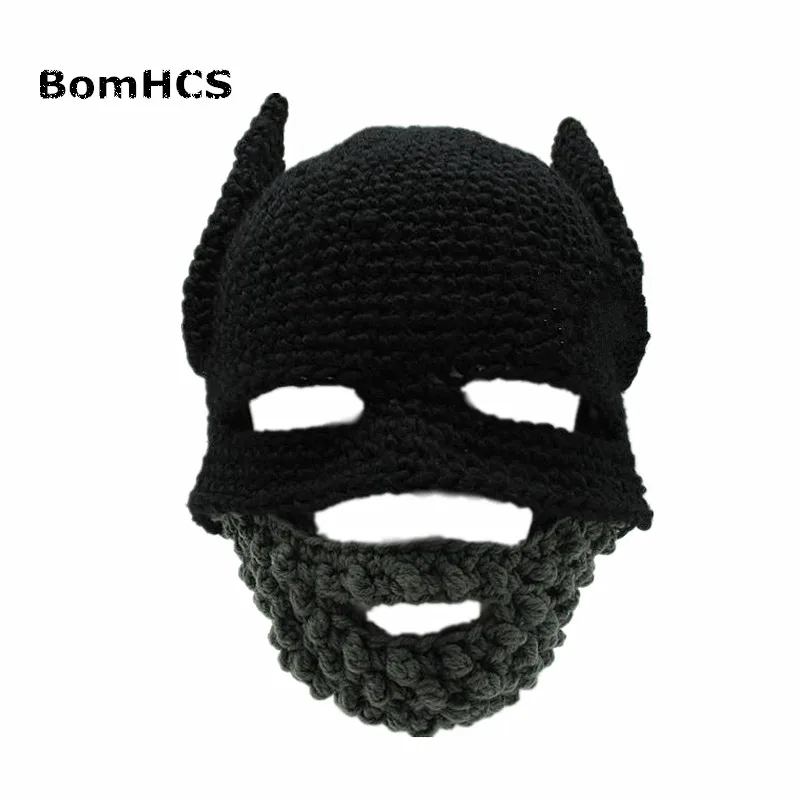 BomHBeard шапка с Бэтменом рыцарская Gorro ручной работы вязаная крючком зимняя теплая