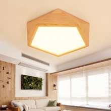 Креативный деревянный светодиодный потолочный светильник, Геометрическая лампа, Современная гостиная, спальня, проход, балкон, потолочный светильник, внутреннее освещение