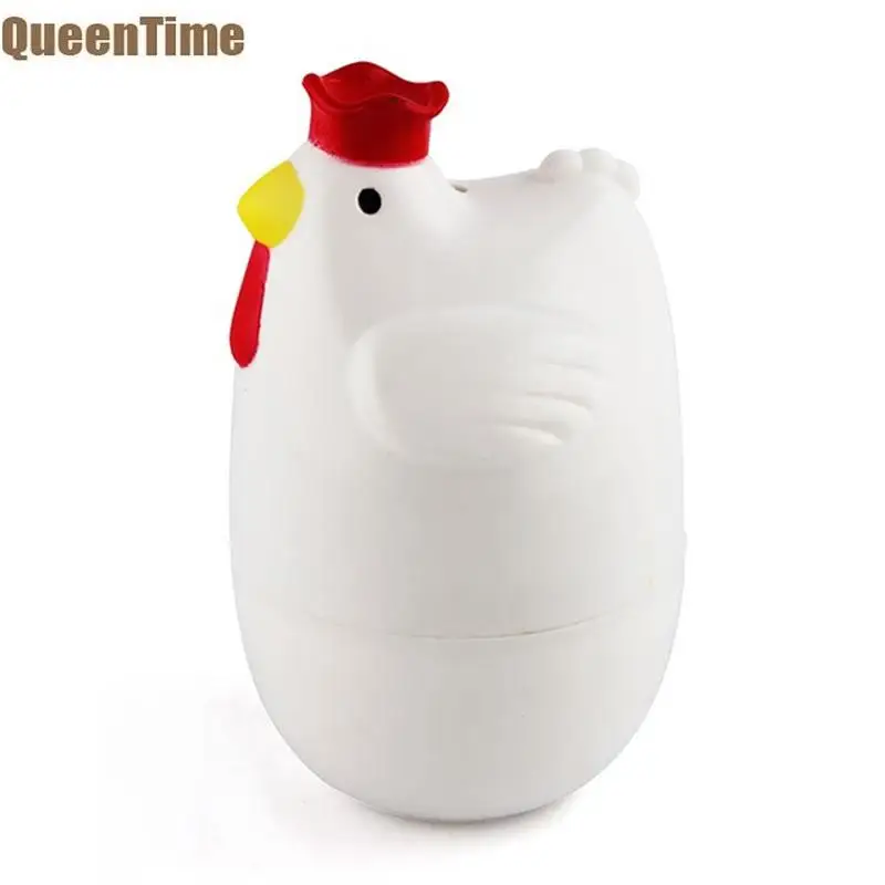 

QueenTime Egg Steamer For Microwave Chicken Shape Egg Cup Aluminum Alloy Eggs Boiler Creative Kitchen Gadgets DIY Breakfast Tool