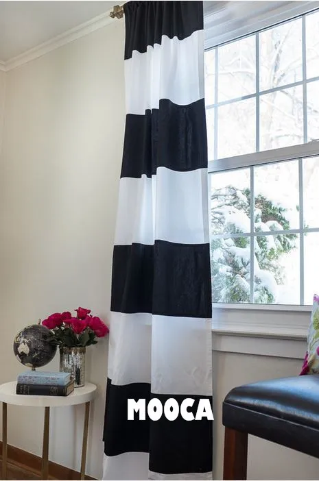 rideau noir et blanc 100 coton noir et blanc bande horizontale rideau panneau moderne style salon rideau dans rideau noir et blanc 100 coton noir et blanc bande horizontale rideau panneau moderne style salon rideau dans