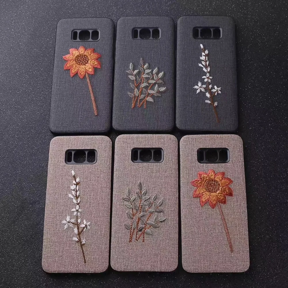Новые 3D ручной работы чехол для телефона для Samsung Galaxy S8 S9 S8Plus S9Plus Note8 PC+ TPU розовый вышивка цветы Капа оболочки кожи