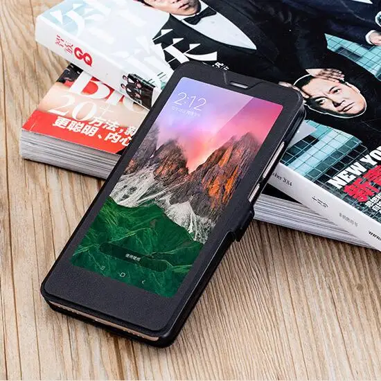 

Redmi note 5 pro case 5.99 inch Vintage PU leather + PC Flip Cover Clear view window for Xiaomi Redmi Note 5 Prime Phone Case