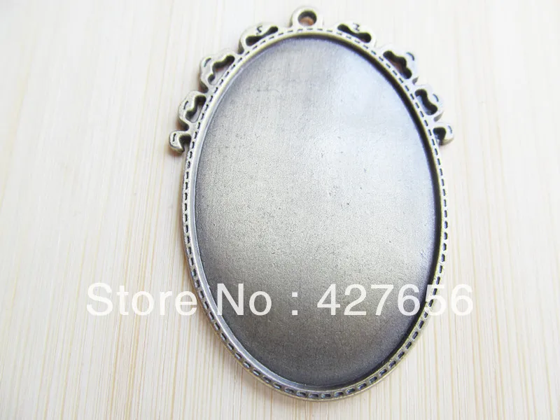 

3pcs large antique bronze oval/ellispse picture frame pendant charm PF0002