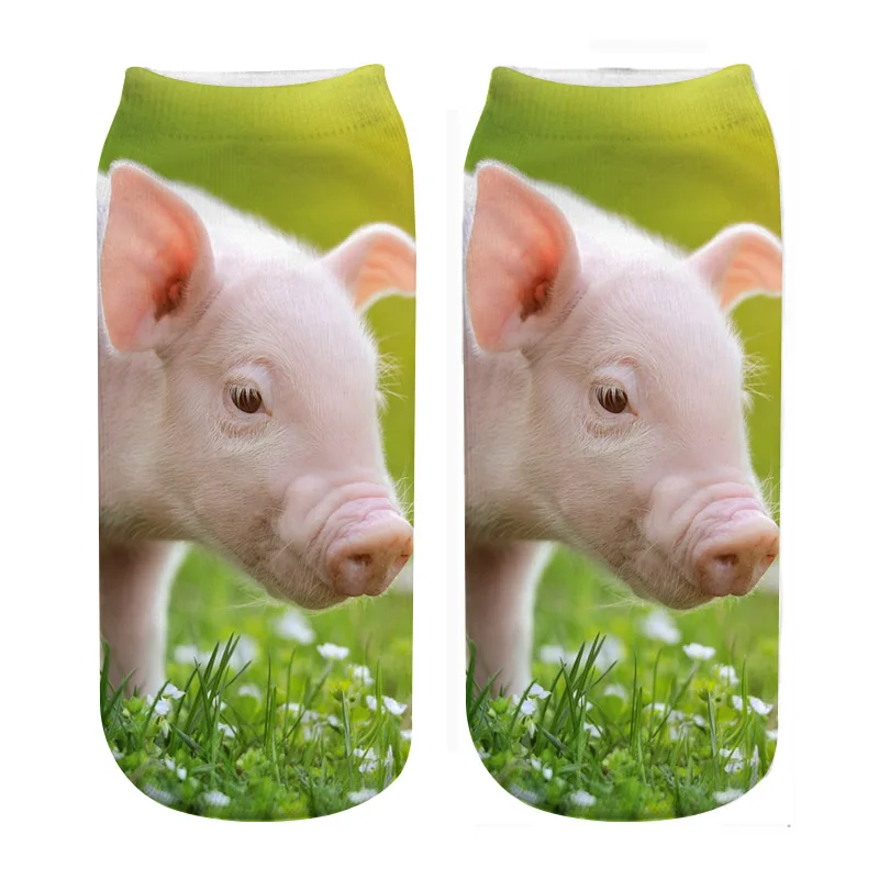 

cute pig 3d print ankle socks 2019 new wholesale dropshipping