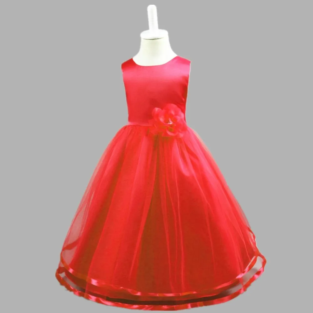 Teenage Princess Girls Rose Red Gold Dress O Neck Sleeveless Flowers Kids Party Wedding Dresses For 5 6 8 10 12 14 Years In From Mother Teenage Princess Girls Rose Red Gold Dress O Neck Sleeveless Flowers Kids Party Wedding Dresses For 5 6 8 10 12 14 Years In From Mother