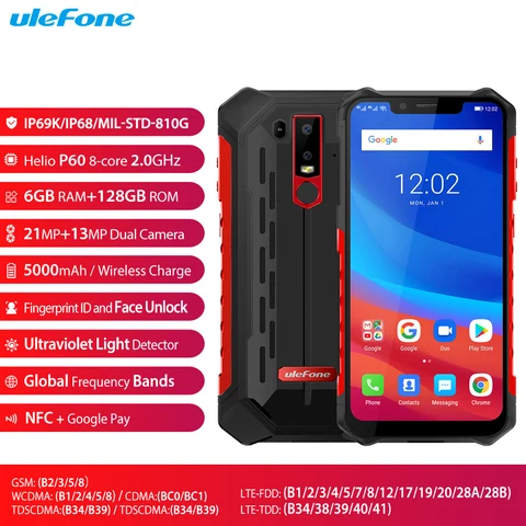 NFC cellphone IP68 Waterproof Mobile Phone 6 2inch 19 9 FHD  6G 128G Helio P60 Android 8 1 5000mAh NFC Face Unlock Smart phone