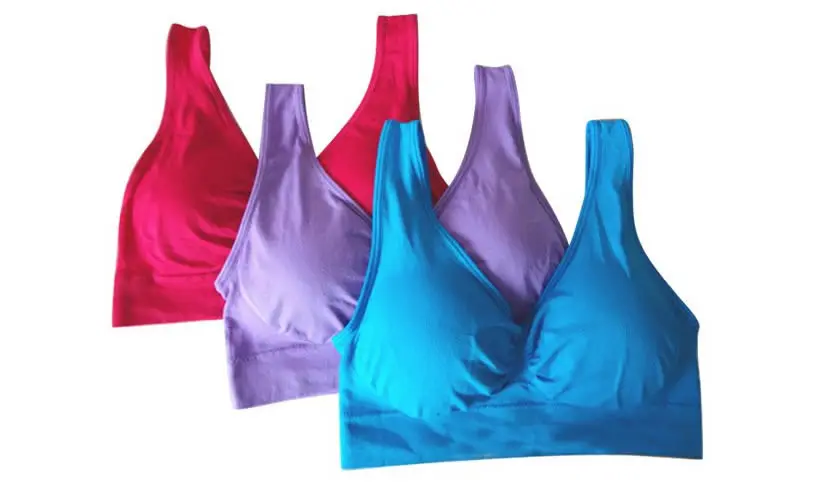 Elleperi.com : High quality 3pcs/set sexy genie bra With Pads Seamless push up bra plus size XXXL underwear wireless Bra black/white/nude /Pink/Gray/purple