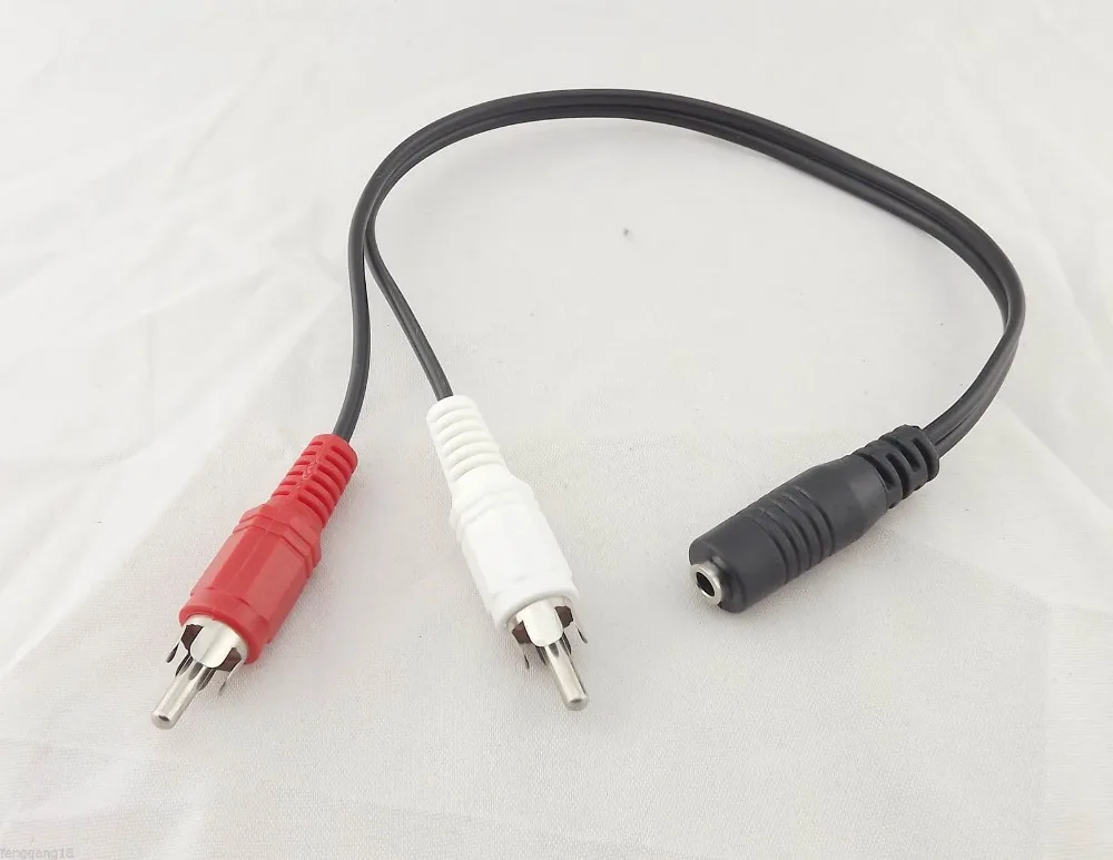 10pcs 3 5mm Stereo Female Jack To 2 RCA Male Plug Adapter Headphone Y Audio Cable 32cm