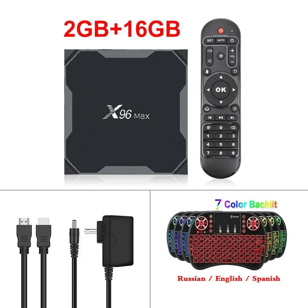 Amlogic S905X3 Android 9,0 ТВ приставка X96Max Поддержка 8K Smart медиаплеер 4 Гб ОЗУ 64 Гб ПЗУ X96 Макс ТВ приставка четырехъядерный 2,4 и 5G Wifi - Цвет: 2GB16GB Backlit i8