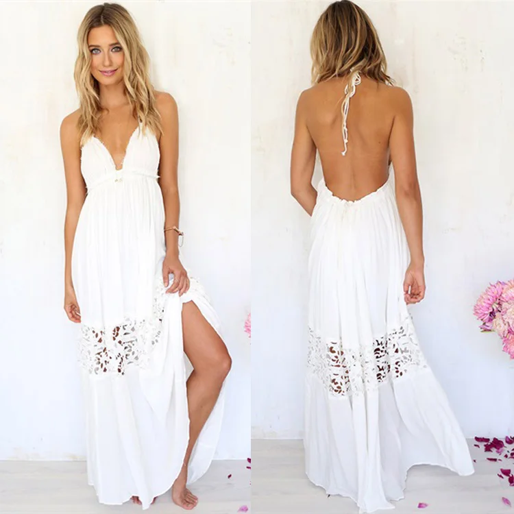 womens white maxi dress