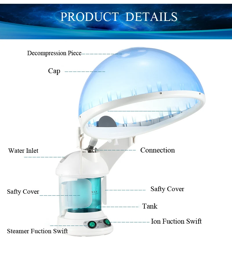 Face Hair Steamer Humidifier for Facial Sauna - Hot Mist Moisturizing, Clearing Blackheads, Acne Removal - Skin Care Face Atomizer image 3