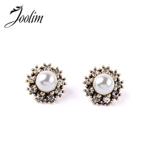 Ювелирные изделия joolim оптом/простой круглый искусственный жемчуг серьги гвоздики Дубай поставка ювелирной фабрики роскошные серьги