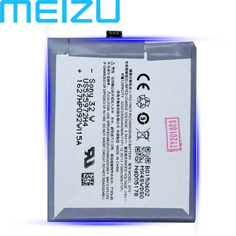 Meizu 100% оригинал 3350 мАч BT41 батарея для MX4 Pro мобильный телефон последняя продукция