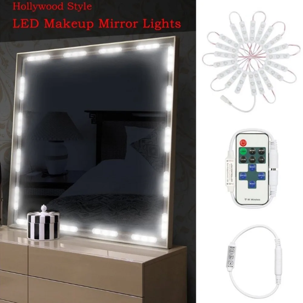 

Makeup Mirror 60LED Light Bulbs Lamp Kit Cosmetic Make Up Light Mirror Bulb Remote Control Adjustable Brightness Lights