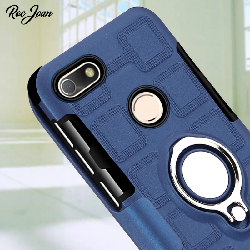Roc Joan Matte Ice Feel Case For Huawei P9 Lite Mini Armor Metal Ring Car Holder