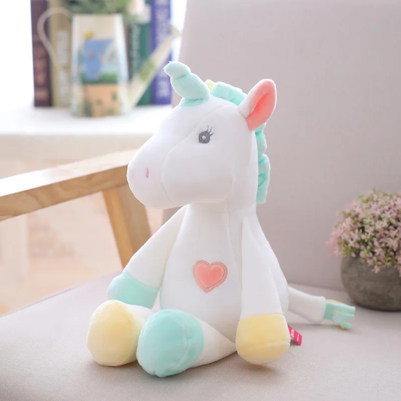 Плюшевая Радужная игрушечный Единорог Unicornio мягкая чучела Животные Кукла "Сова" игрушки для детей маленьких девочек Рождественский фантастический подарок - Цвет: 32CM