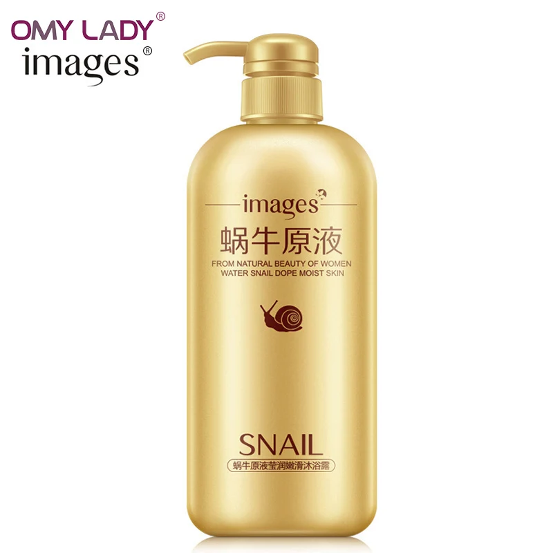 

OMY LADY IMAGES snail essence smooth&whitening Jade-like stone embellish Shower cream gel hydrating Tender skin care bath bottle