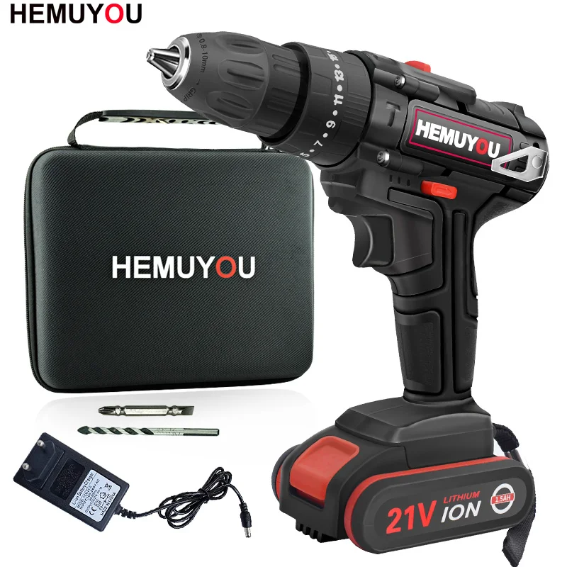 

21V electric screwdriver multi-function screwdriver cordless drill impact function 1.5Ah lithium battery