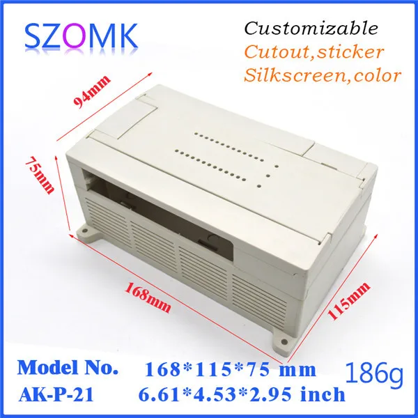 

szomk din rail enclosure project box plc enclosure (1 pcs) 168*115*75mm plastic distribution enclosure, plastic electronic case