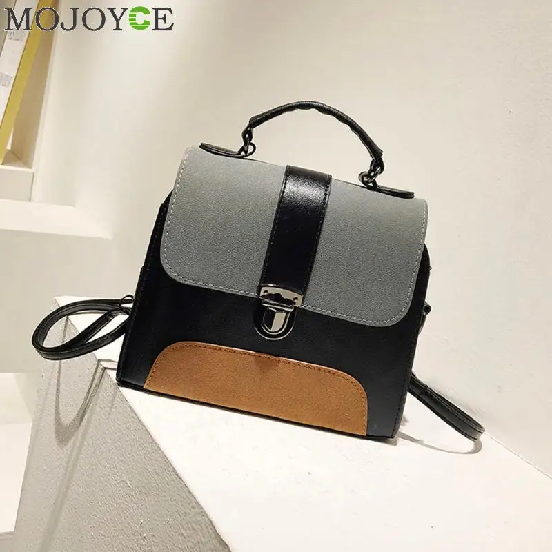 

Women PU Leather Messenger Crossbody Bag Handbag Patchwork Color Fashion Shoulder Bag Ladies Small Top Handle Handbag Clutches