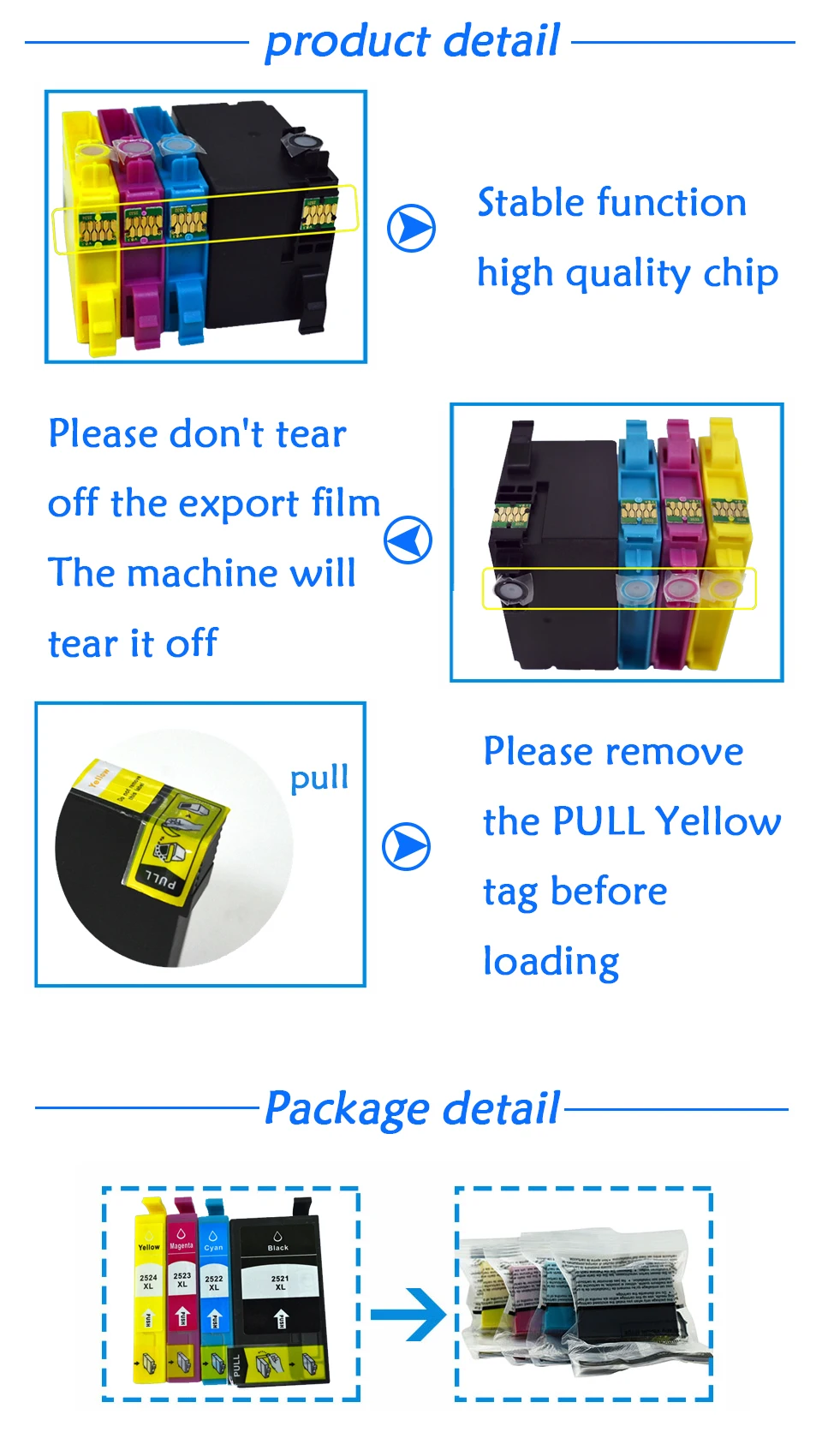 compatible ink cartridges For Epson T2521 T2522 T2523 T2524