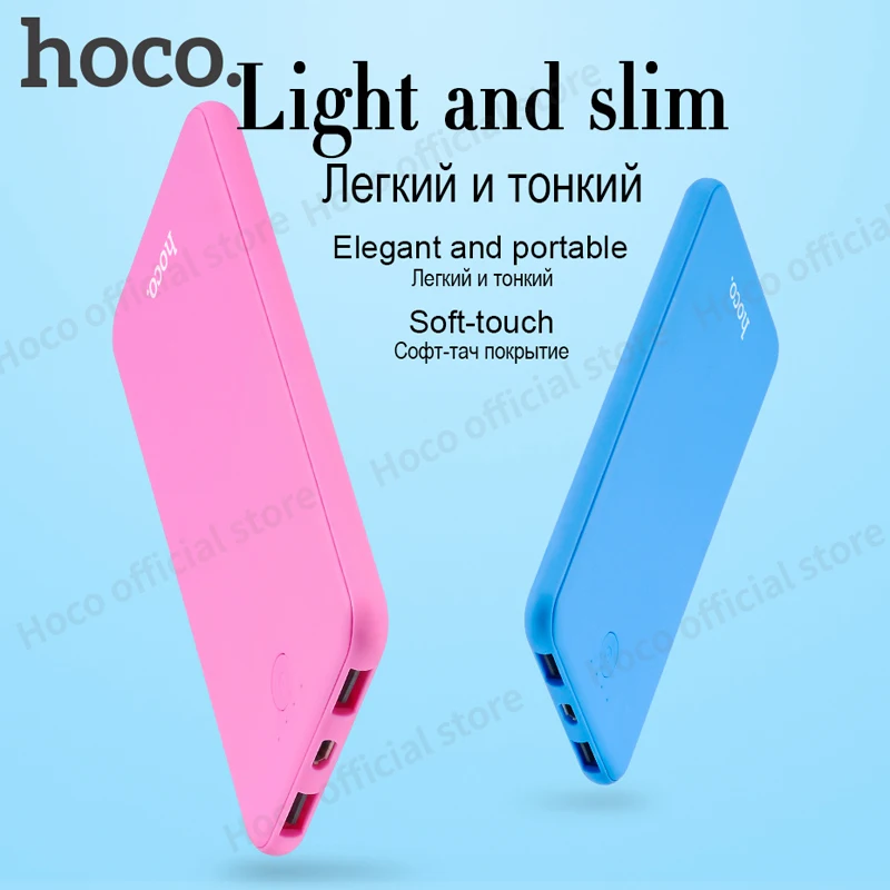 HOCO B8 6000mAh Power Bank Ultra thin External charger powerbank for all mobile phone LED indication