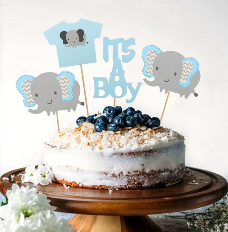 Babyshower мальчик девочка слон кекс Топпер Baby Shower Photo Booth Реквизит пол Показать аксессуары для фотобудки