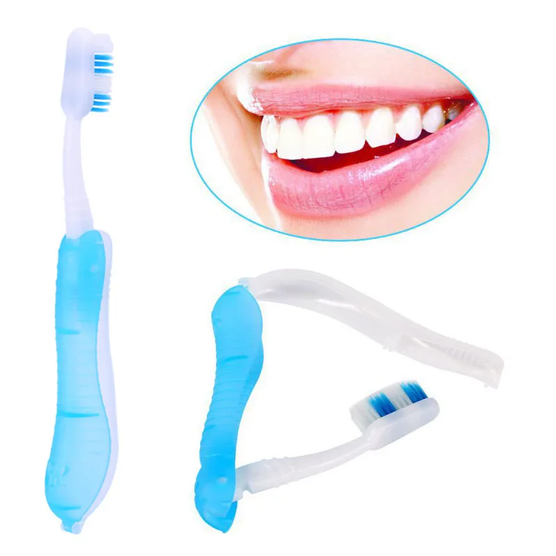 10 Pcs Disposable Foldable Toothbrush Portable Hotel Use Outdoor Hiking Travel  Teeth Cleaning Oral Care Dental Clean