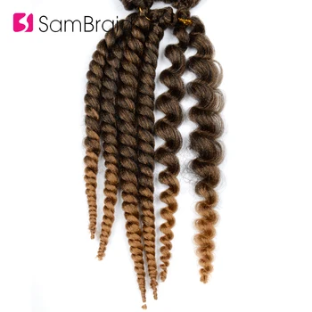 

Sambraid Havana Mambo Twist Crochet Hair crochet braids Ombre Braiding Hair Extensions Synthetic Hair 12 Roots/pack 14 Inch