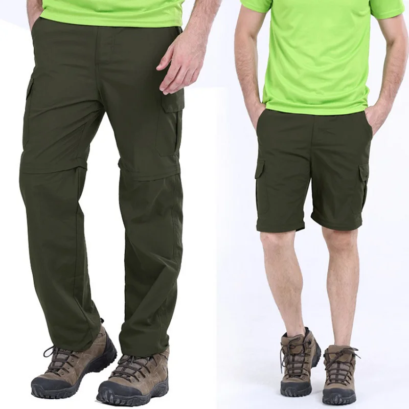 Мужские летние быстросохнущие съемные штаны, дышащие брюки, для спорта на открытом воздухе, пеших прогулок, рыбалки, шорты