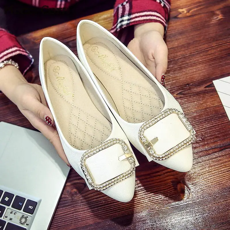 Dames Mode noir Plat Femmes Glissement En Taille Appartements Plus Casual 43 La Cuir Chaussures rouge 42 Femme blanc Cristal Sur Ballet Mocassins Beige w7xqdYPqR
