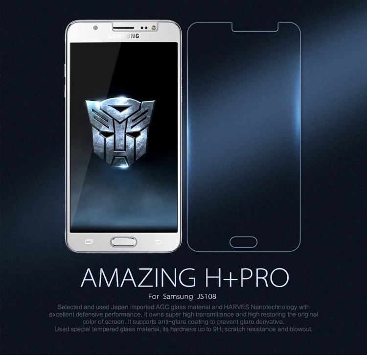 Оригинал Nillkin Удивительный H + PRO стекло экрана защитная пленка для Samsung J5108 с
