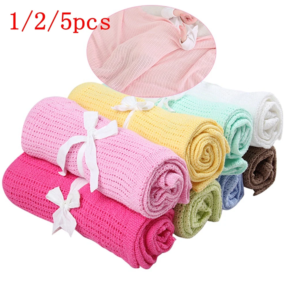 

1/2/5pcs Baby Blanket Cotton Super Soft Kids Month Blankets Newborn Swaddle Infant Wrap Bath Towel Girl Boy Stroller Cover