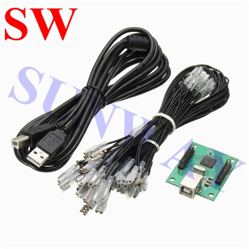 New Xin-mo 2 Players Arcade USB Controller Joystick Connector Cable Wiring Kit For MAME Keyboard En