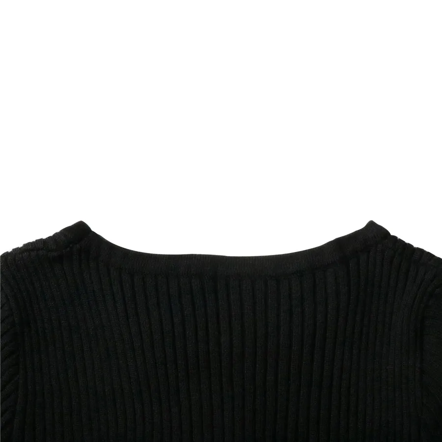 Gladiolus 2018 Black Autumn Winter Knitted Dress Women Long Sleeve Rivet Pencil Office Women  Sweater Dress Bodycon Sexy Dresses (9)