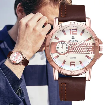 

Gofuly Hot Selling Men Quartz Watch High Quality Leather Clock Blue Ray Glass Wristwatch relogio masculino erkek kol saati