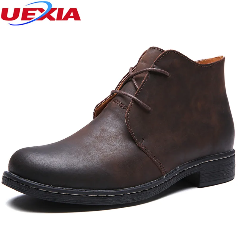 

Autumn Winter Oxford Boots Men Shoes Leather Snow Ankle Boots Chelsea Party High Quality Thick Fur Plush Warm Fashion Footwear