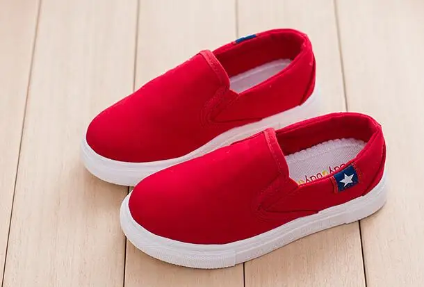 

AN16 New Children Canvas Shoes Star Design Boys Girls Sneakers Spring Summer Footwear Kids Casual Shoes White Black Red Blue