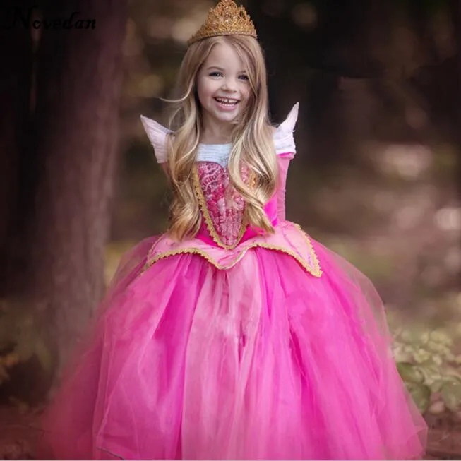 Девушки Принцесса Аврора платье Золушки детские, для малышей Fantasia Princesa Хэллоуин Косплэй Костюмы для детей, для девочек
