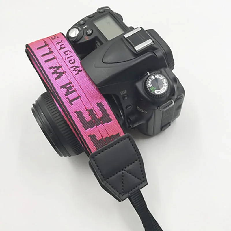 Ремешок для SLR камеры с белым неопреновым ремешком на шею для Canon Nikon Pentax sony фужи Олимпус красочный Off-White ремешок для камеры - Цвет: Ярко-зеленый