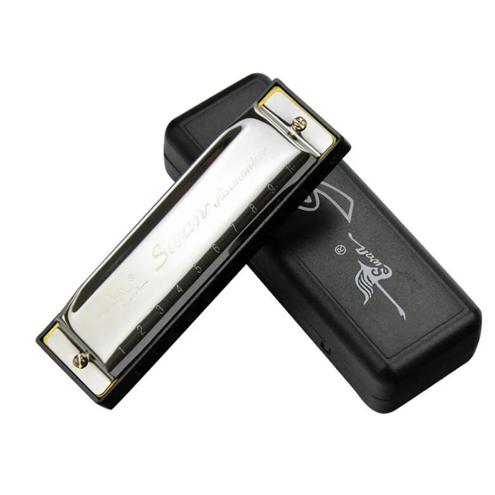 

Top Quality 10 Holes Swan Harmonica Key of C for Blues Rock Jazz Folk Harmonica Free Shipping FL05