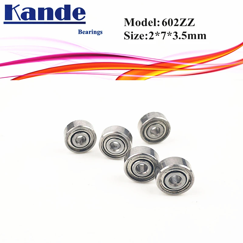 Kande Bearings 602ZZ ABEC-1 ABEC-3 ABEC-5 P5 602 ZZ 602Z Miniature Ball Bearing 602 2x7x3.5mm 10pcs